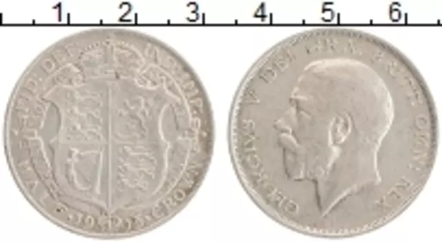 Монета 1/2 кроны Англии 1915 года Серебро Георг V