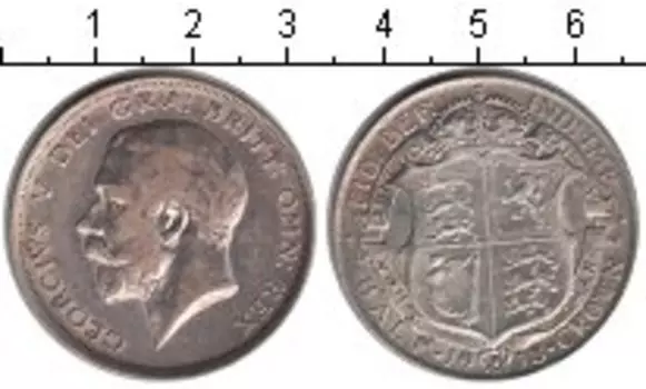 Монета 1/2 кроны Англии 1918 года Серебро Георг V