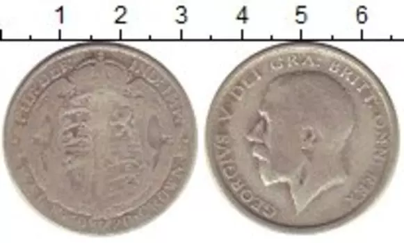 Монета 1/2 кроны Англии 1920 года Серебро Георг V