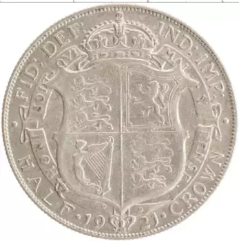 Монета 1/2 кроны Англии 1921 года Серебро Георг V