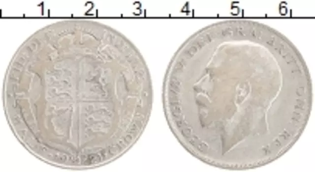 Монета 1/2 кроны Англии 1921 года Серебро Георг V