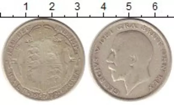 Монета 1/2 кроны Англии 1922 года Серебро Георг V