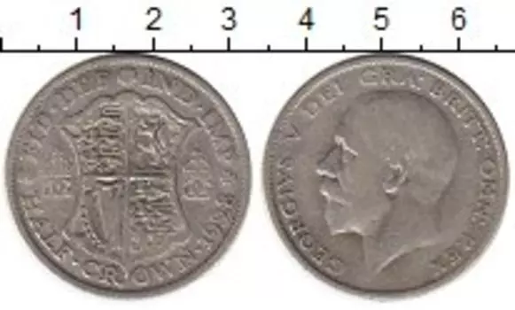 Монета 1/2 кроны Англии 1928 года Серебро Георг V