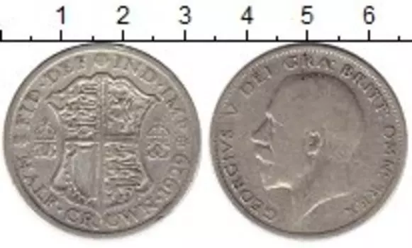 Монета 1/2 кроны Англии 1929 года Серебро Георг V