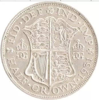Монета 1/2 кроны Англии 1931 года Серебро Георг V