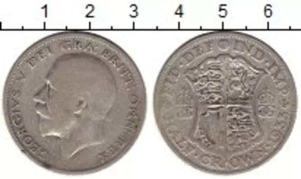 Монета 1/2 кроны Англии 1933 года Серебро Георг V