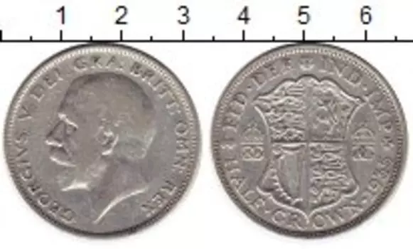 Монета 1/2 кроны Англии 1935 года Серебро Георг V