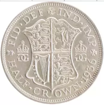 Монета 1/2 кроны Англии 1936 года Серебро Георг V