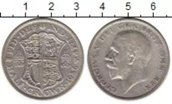 Монета 1/2 кроны Англии 1936 года Серебро Георг V