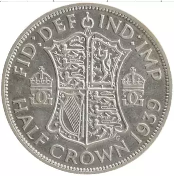 Монета 1/2 кроны Англии 1939 года Серебро Георг VI