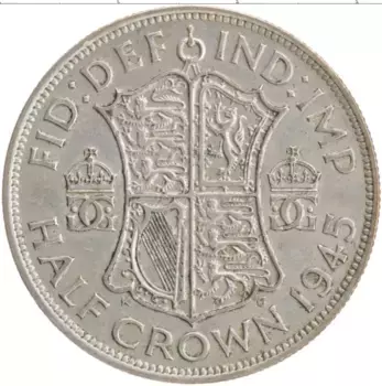 Монета 1/2 кроны Англии 1945 года Серебро Георг VI