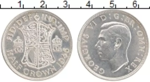 Монета 1/2 кроны Англии 1946 года Серебро Георг VI