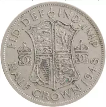 Монета 1/2 кроны Англии 1948 года Медно-никель Георг VI