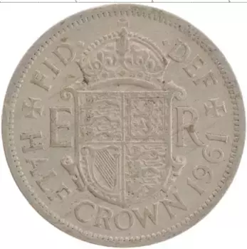 Монета 1/2 кроны Англии 1961 года Медно-никель Елизавета II