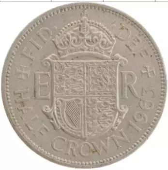 Монета 1/2 кроны Англии 1963 года Медно-никель Елизавета II