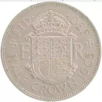 Монета 1/2 кроны Англии 1965 года Медно-никель Елизавета II