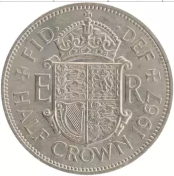 Монета 1/2 кроны Англии 1967 года Медно-никель Елизавета II