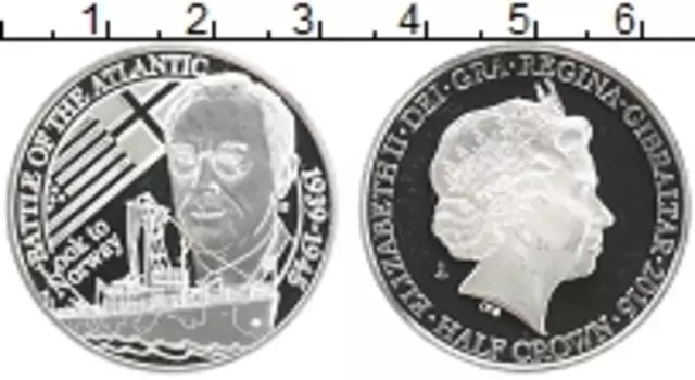 Монета 1/2 кроны Гибралтара 2016 года Серебро Елизавета II