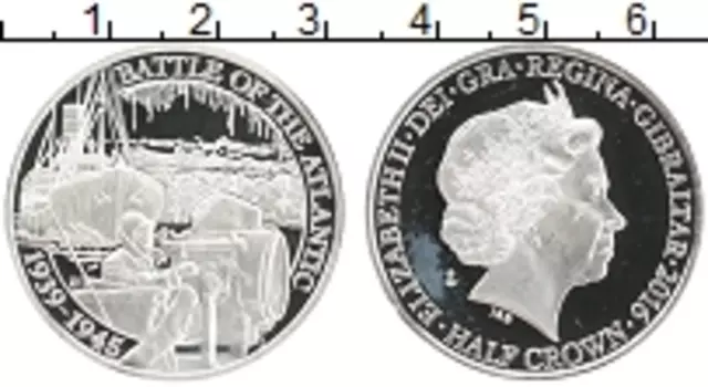 Монета 1/2 кроны Гибралтара 2016 года Серебро Елизавета II