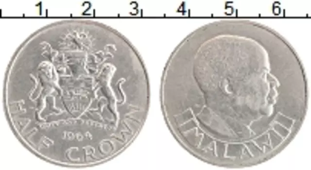 Монета 1/2 кроны Малави 1964 года Медно-никель Камузу Банда