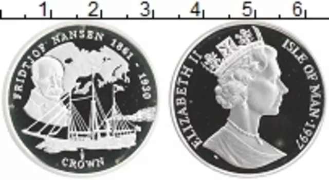 Монета 1/2 кроны Острова Мэн 1997 года Серебро Елизавета II