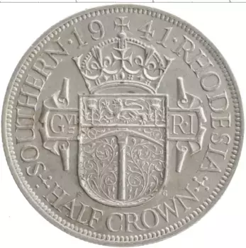 Монета 1/2 кроны Родезии 1941 года Серебро Георг VI