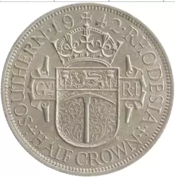 Монета 1/2 кроны Родезии 1942 года Серебро Георг VI