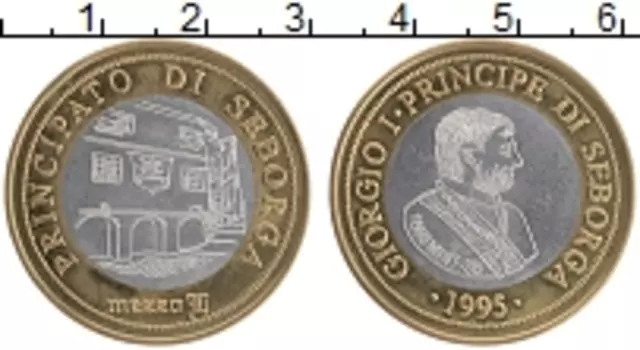 Монета 1/2 луиджино Себорги 1995 года Биметалл UNUSUAL