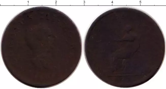 Монета 1/2 пенни Англии 1806 года Медь Георг III