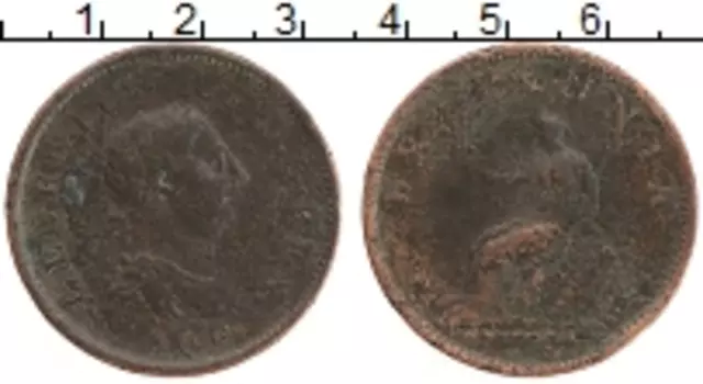 Монета 1/2 пенни Англии 1806 года Медь Георг III