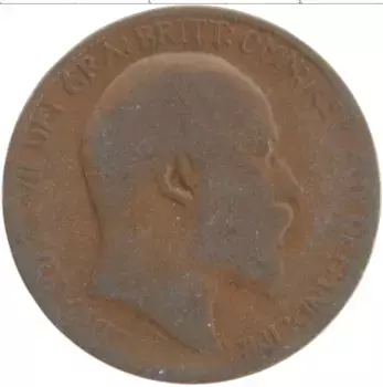 Монета 1/2 пенни Англии 1906 года Бронза Эдуард VII