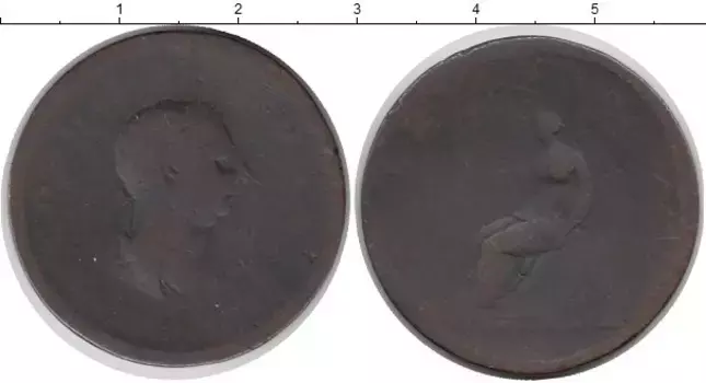Монета 1/2 пенни Англии Бронза Георг III
