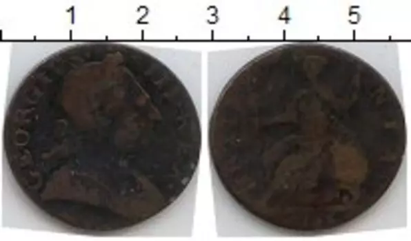 Монета 1/2 пенни Англии Медь KM#647