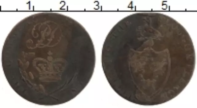 Монета 1/2 пенни Англии Медь Токен