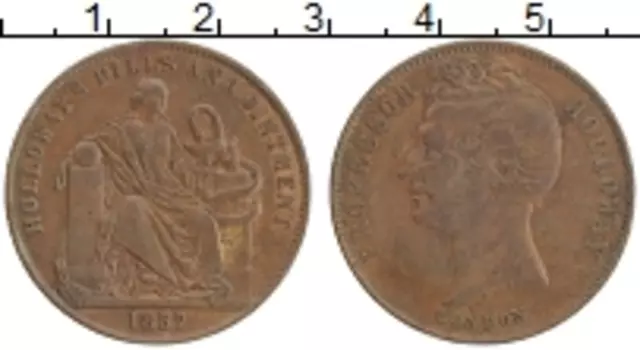 Монета 1/2 пенни Австралии 1857 года Медь Холловэй