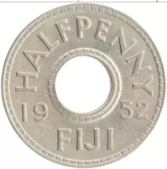 Монета 1/2 пенни Фиджи 1952 года Медно-никель Георг VI