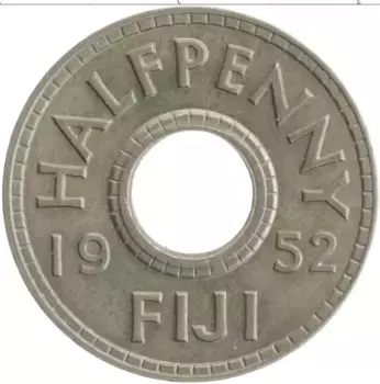 Монета 1/2 пенни Фиджи 1952 года Медно-никель Георг VI