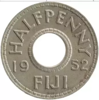 Монета 1/2 пенни Фиджи 1952 года Медно-никель Георг VI
