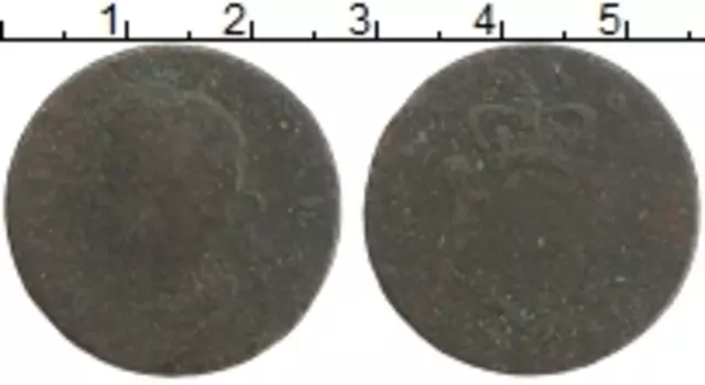 Монета 1/2 пенни Острова Мэн 1720 года Медь