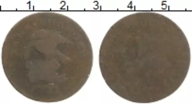 Монета 1/2 пенни Острова Мэн 1733 года Медь