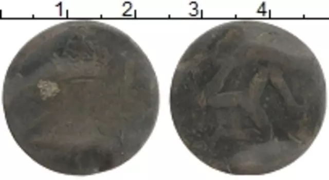 Монета 1/2 пенни Острова Мэн 1758 года Медь