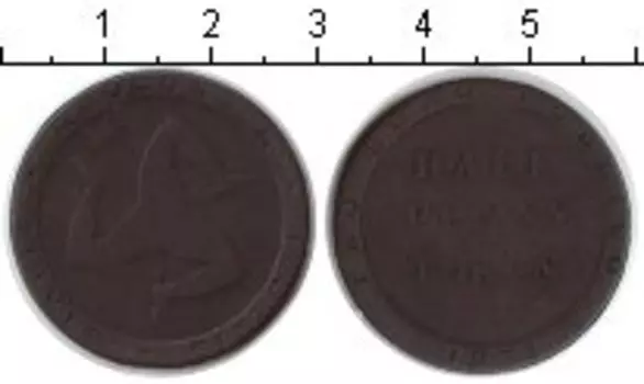 Монета 1/2 пенни Острова Мэн 1831 года Медь токен