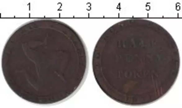Монета 1/2 пенни Острова Мэн 1831 года Медь токен