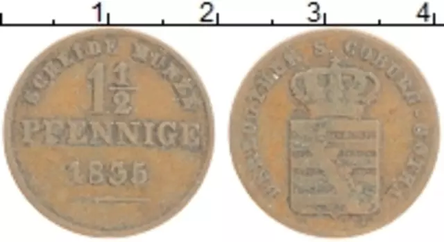 Монета 1/2 пфеннига Саксе-Кобург-Готы 1835 года Медь