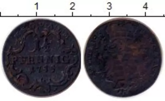 Монета 1/2 пфеннига Саксена-Альтенбурга 1755 года Медь Фридрих III