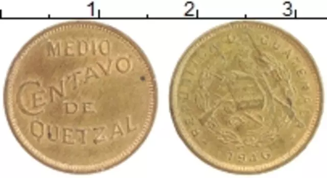 Монета 1/2 сентаво Гватемалы 1946 года Латунь