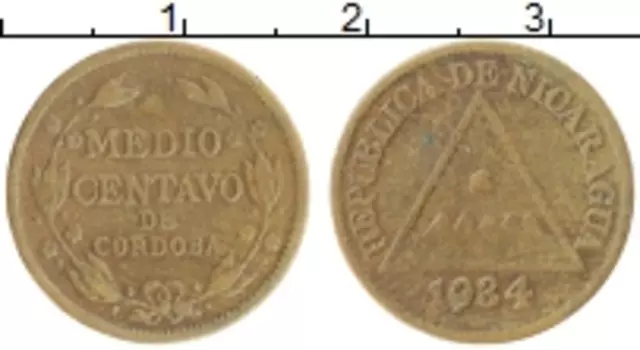 Монета 1/2 сентаво Никарагуа 1934 года Бронза