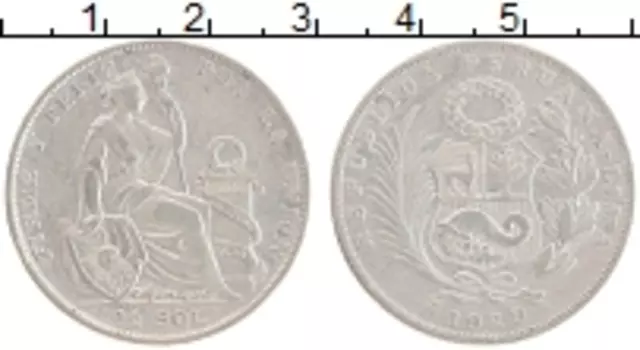 Монета 1/2 соля Перу 1929 года Серебро
