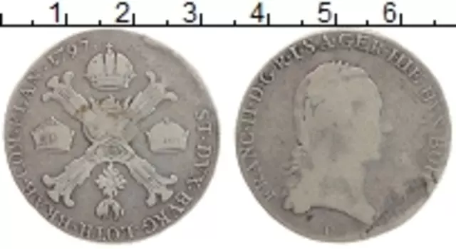 Монета 1/2 талера 1797 года Серебро С