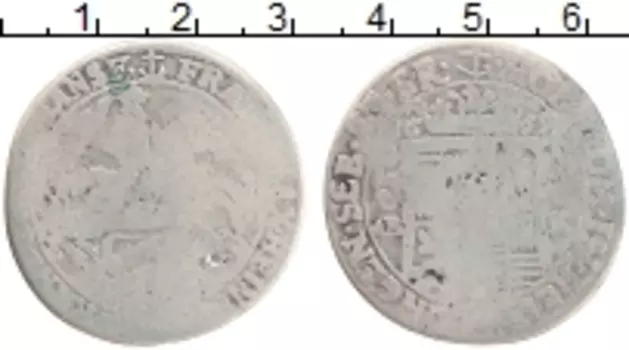 Монета 1/3 талера Мансвелда 1669 года Серебро Йоханн Георг III